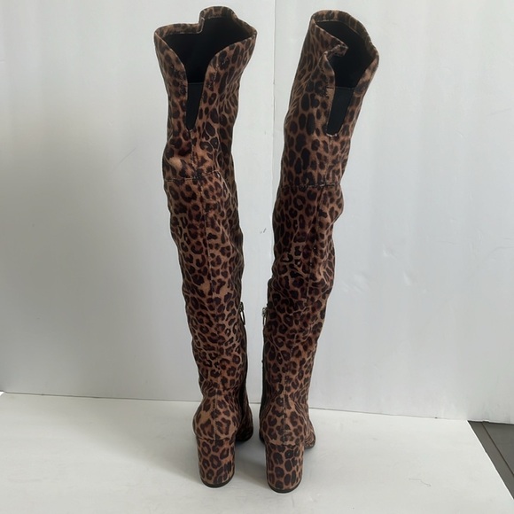Marc Fisher Leopard Animal Print Over-the-Knee Chunky Heel Boots Size 6 NEW - Picture 4 of 5